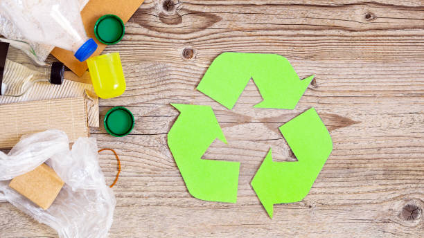 istock Recycled with recycling symbol on background, eco, environment or recycling concept with copy space, 2187439175