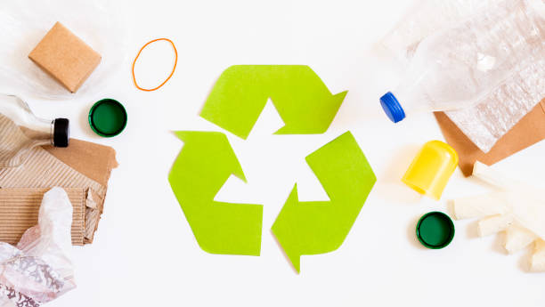 istock Recycled with recycling symbol on background, eco, environment or recycling concept with copy space, 2187439221