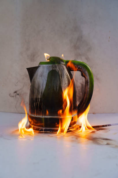 istock A electric kettle engulfed in flames 2187443200