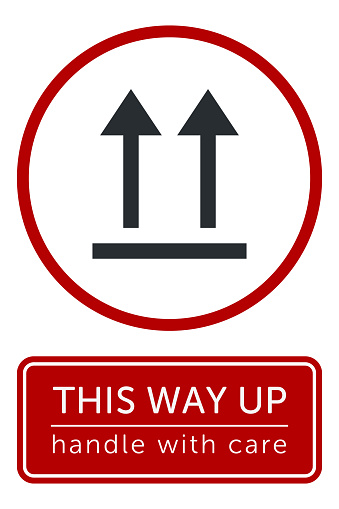Proper Direction Sign This Way Up Correct Orientation Indicator Packaging Symbol Sign And ...