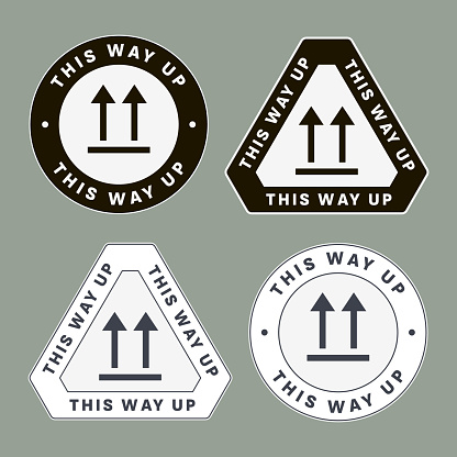 Orantation Label This Way Up Correct Orientation Indicator Packaging Symbol Sign And ...