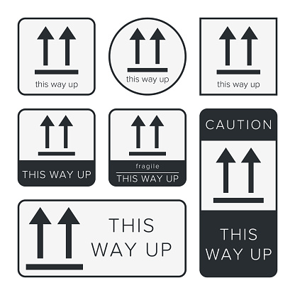 Way Up Position This Way Up Correct Orientation Indicator Packaging Symbol Sign And ...