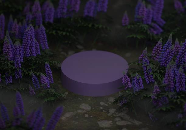istock 3D Nature Purple Pedestal 2187455941