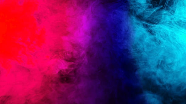 istock Fog in red blue neon light on black background. 2187460661
