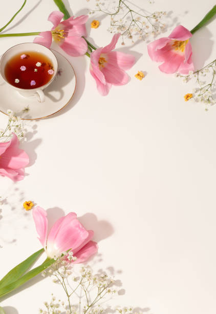 istock spring tea party with vintage cup and flowers 2187461644