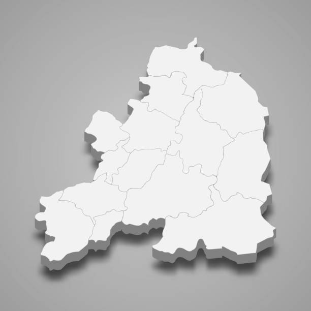 istock 3d isometric map of Guarda is a district of Portugal 2187463277