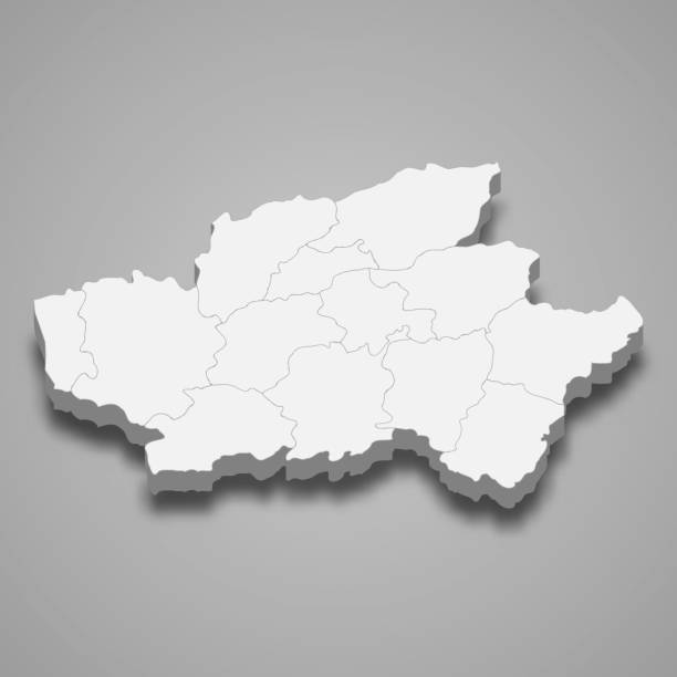 istock 3d isometric map of Braga is a district of Portugal 2187463294