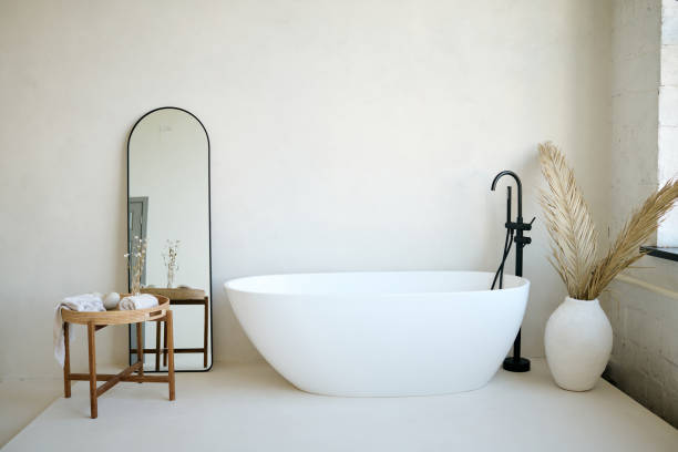 istock Bathroom Made in Minimalist and Balanced Style 2187463376
