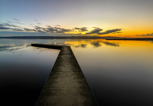 View across marine lake at West Kirby, Wirral.