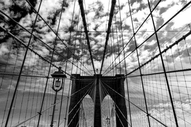 View of Brooklyn Bridge in New York America