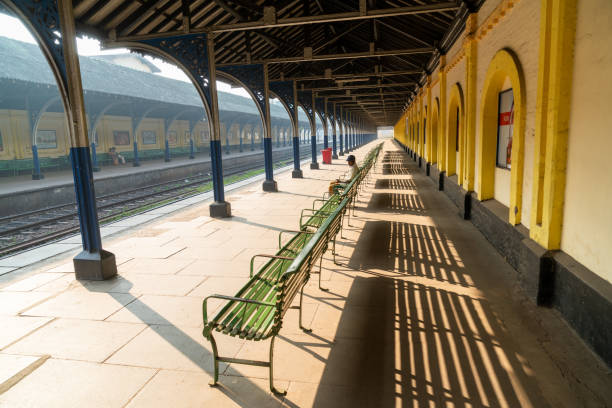 Colombo, Sri Lanka - January 19 2016: Almost deserted railway station in Colombo, Sri Lanka