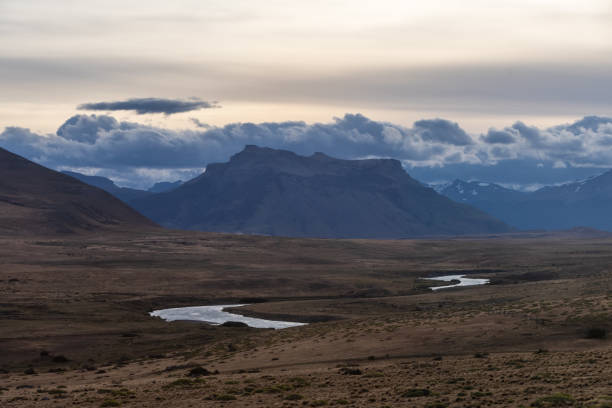 Outdoor shot of the patagonian landscape between Torres Del Paine national park and Porta Natalis.