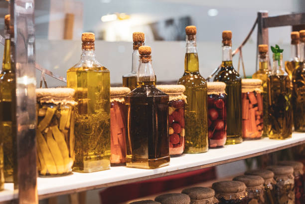 istock Food In Jars Arranged On Shelf In Store 2187467406