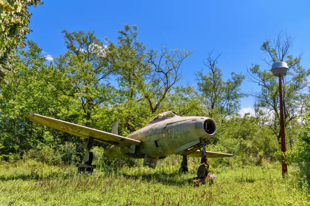 istock Old aircraft close up on grass 2187467915