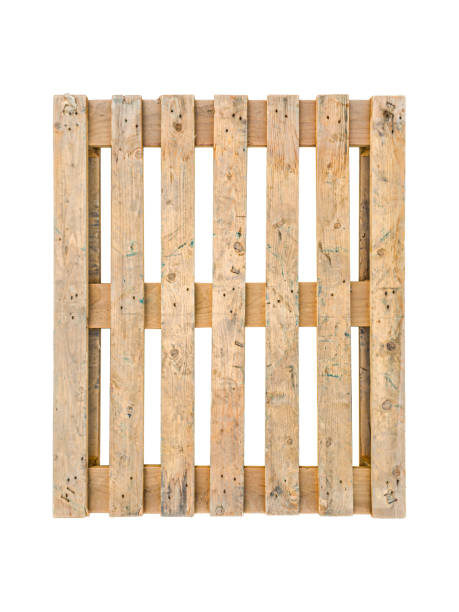 Wooden pallet is isolated. Top view.