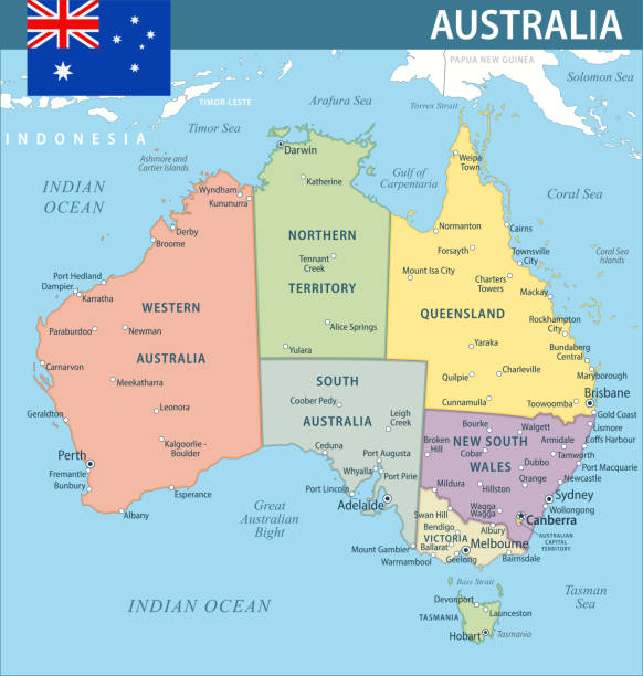 Australia Map Vector New 2024 Colorful Layered Political Australia Map Vector New 2024 Colorful Layered Political Map Of Australia With 
