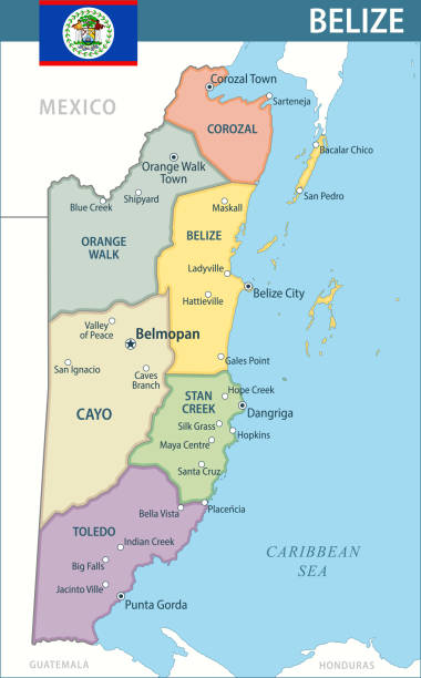 Belize Map Vector New 2024 Colorful Layered Political Map Belize Map Vector New 2024 Colorful Layered Political Map Of Belize With 