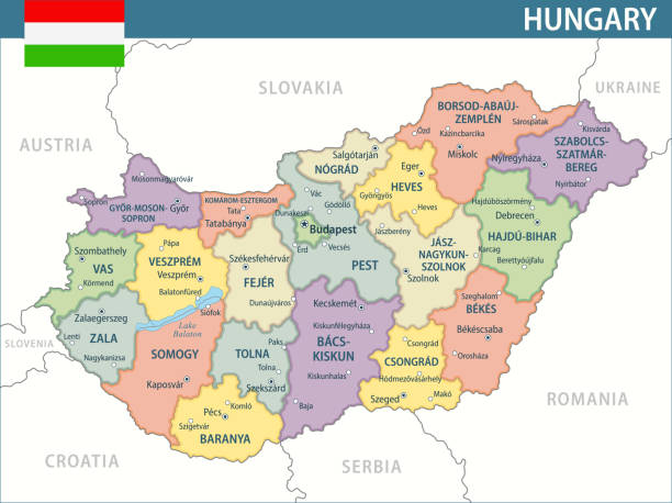 Hungary Map Vector New 2024 Colorful Customizable Layered Political Map Hungary Map Vector New 2024 Colorful Customizable Layered Political Map Of Hungary With 