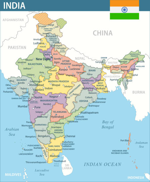 India Map Vector New 2024 Colorful Layered Political Map India Map Vector New 2024 Colorful Layered Political Map Of India With 