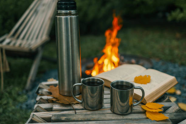 istock Book, thermos and fire, cozy autumn 2187472221