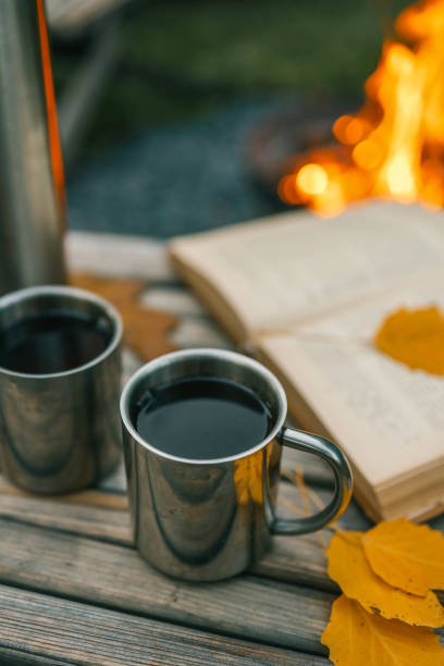 istock Book, thermos and fire, cozy autumn 2187472231