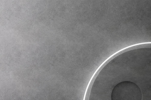 Minimalistic abstract industrial style concrete background. Modern and versatile design, perfect for industrial themes, architectural projects, or minimalist concepts. Copy space for text. 3D render.