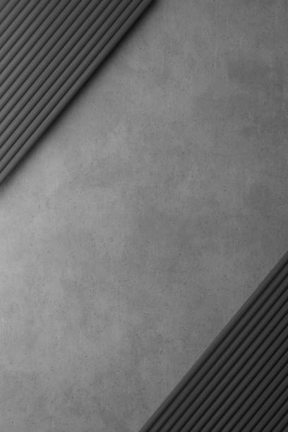 Minimalistic abstract industrial style concrete background. Modern and versatile design, perfect for industrial themes, architectural projects, or minimalist concepts. Copy space for text. 3D render.