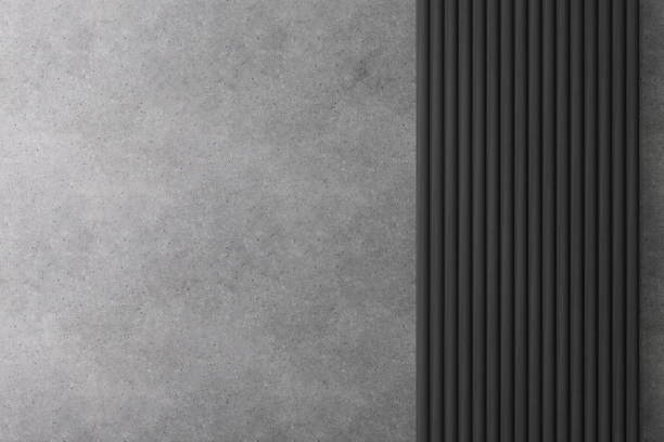 Minimalistic abstract industrial style concrete background. Modern and versatile design, perfect for industrial themes, architectural projects, or minimalist concepts. Copy space for text. 3D render.