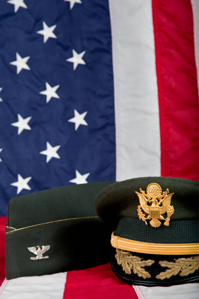 istock Army Service Dress Cap and uniform garrison cap 2187473404