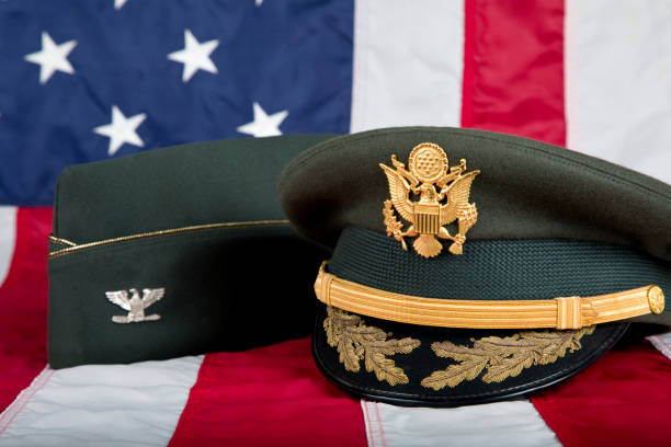 istock Army Service Dress Cap with uniform garrison cap 2187473518