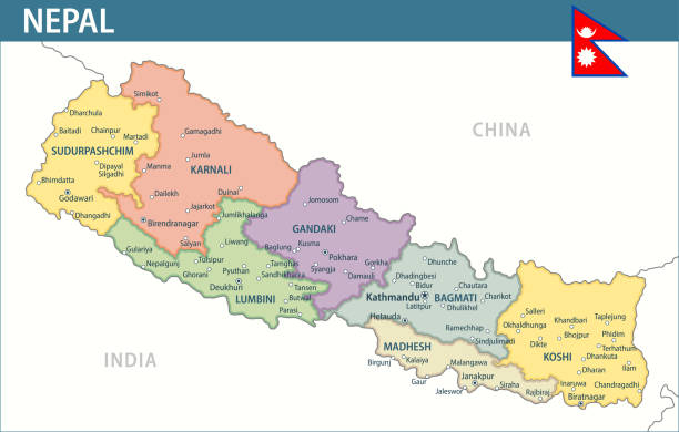 Nepal Map Vector New 2024 Colorful Layered Political Map Nepal Map Vector New 2024 Colorful Layered Political Map Of Nepal With 