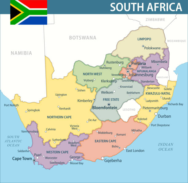 South Africa Map Vector New 2024 Colorful Layered South Africa Map Vector New 2024 Colorful Layered Political Map Of South Africa 