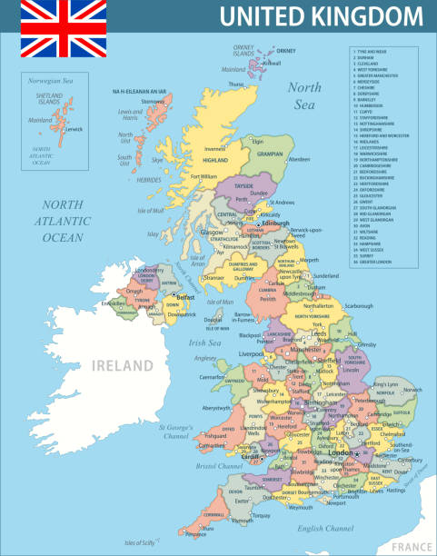istock United Kingdom Map Vector New 2024 Colorful - Customizable layered political map of United Kingdom with administrative divisions for website, education, reports, news, politics, print, poster 2187474130