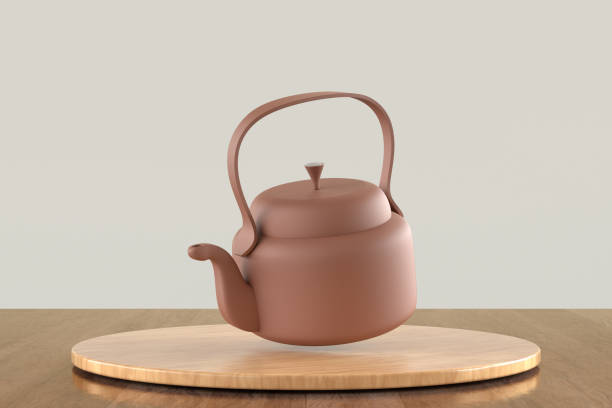 istock A brown tea kettle is sitting on a wooden table 2187478606