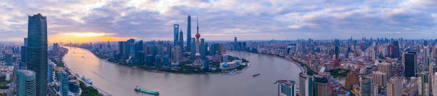 istock Panoramic Aerial view of shanghai at sunrise 2187480658