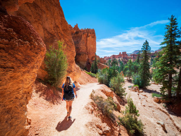 istock Tourist walking on a trail in bryce canyon national park 2187481386