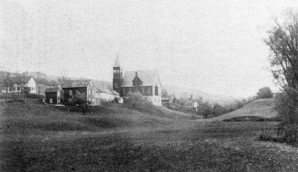 istock Antique image of Franklin County, Massachusetts: Congregational Church 2187483459