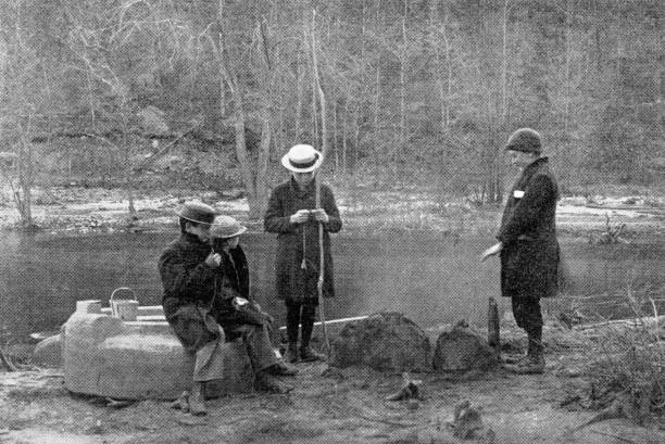 Antique image of Franklin County, Massachusetts: Turner Falls, Fishing