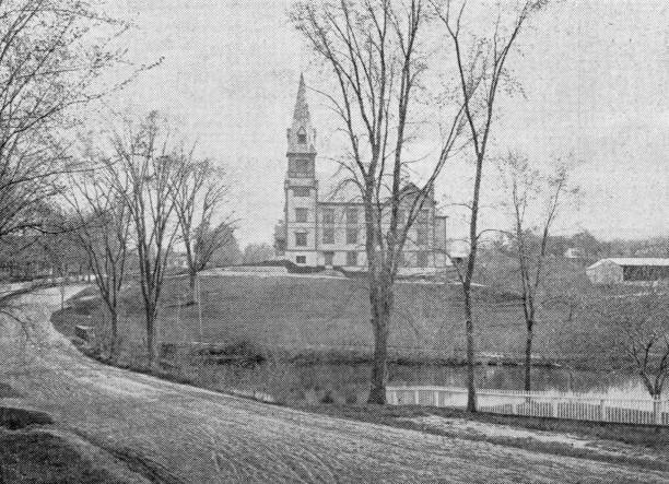 istock Antique image of Franklin County, Massachusetts: New Congregational Church 2187487050