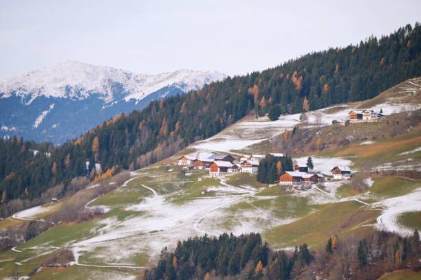 istock Snowy Alpine Village in the Dolomites 2187489492