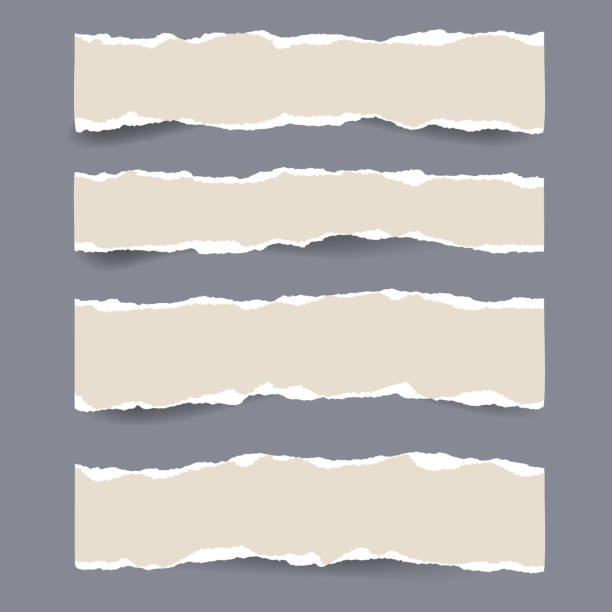 illustrations, cliparts, dessins animés et icônes de ensemble de pièces rectangulaires en papier déchiré - papiers collés