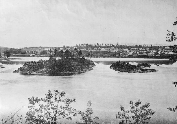 istock Antique image of Franklin County, Massachusetts: Turners Falls Company dam 2187490267