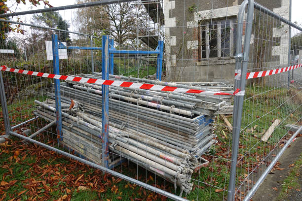 istock Construction equipment  Scaffolding  Renovation work of a country house 2187496499