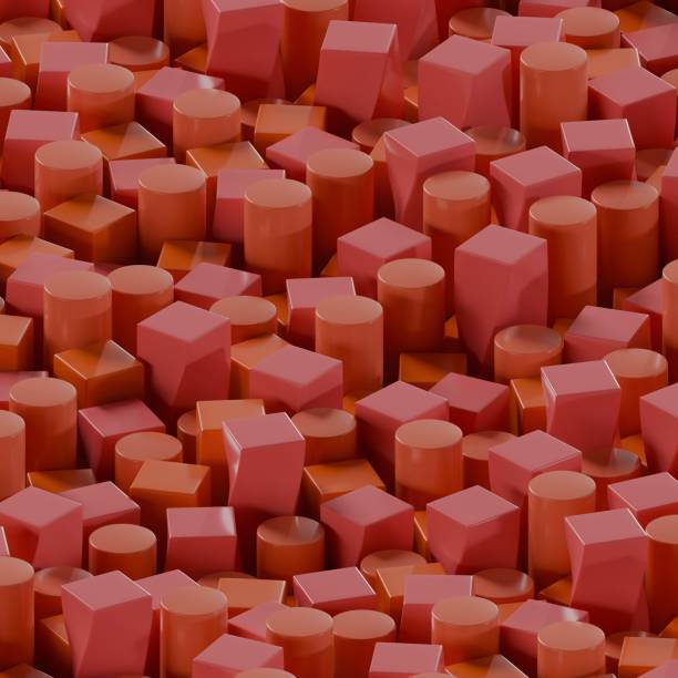istock Colorful abstract geometric background in red shade. Photographic three-dimensional visualization in a minimalistic style. 3d render illustration. 2187501711
