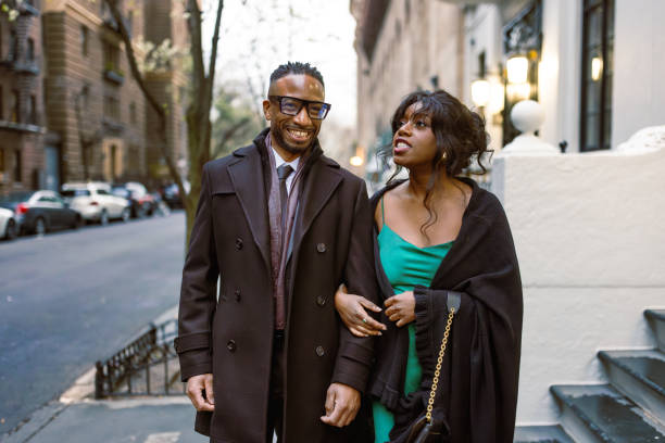istock Elegantly Dressed Couple Walking to Opera in Manhattan, NYC at Evening 2187503766