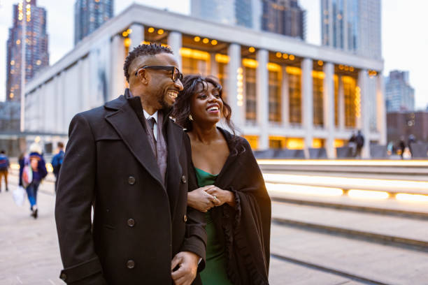 istock Elegantly Dressed Couple Going to Opera in Manhattan Evening 2187503775