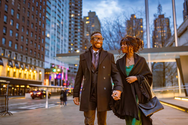 istock Elegant Couple Strolling to Evening Opera in Manhattan 2187503800