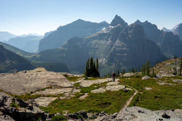istock Backpacker Stands On The Rocks Of Boulder Pass And Looks Out 2187517622