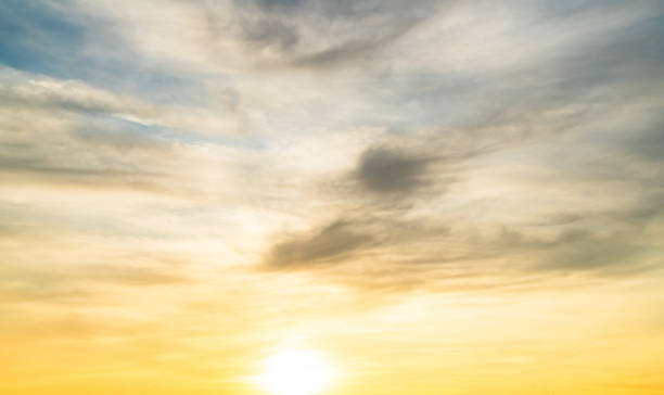 istock Sky sunset evening background sunrise dusk cloud dramatic orange twilight red warm sunny dawn sunshine romantic calm nature, cloudscape summer autumn spring scene, environment ecosystem energy. 2187521163