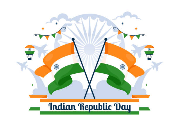 istock Happy India Republic Day Vector Illustration on 26 January Featuring the Indian Flag and India Gate in a National Holiday Celebration Flat Background 2187522228